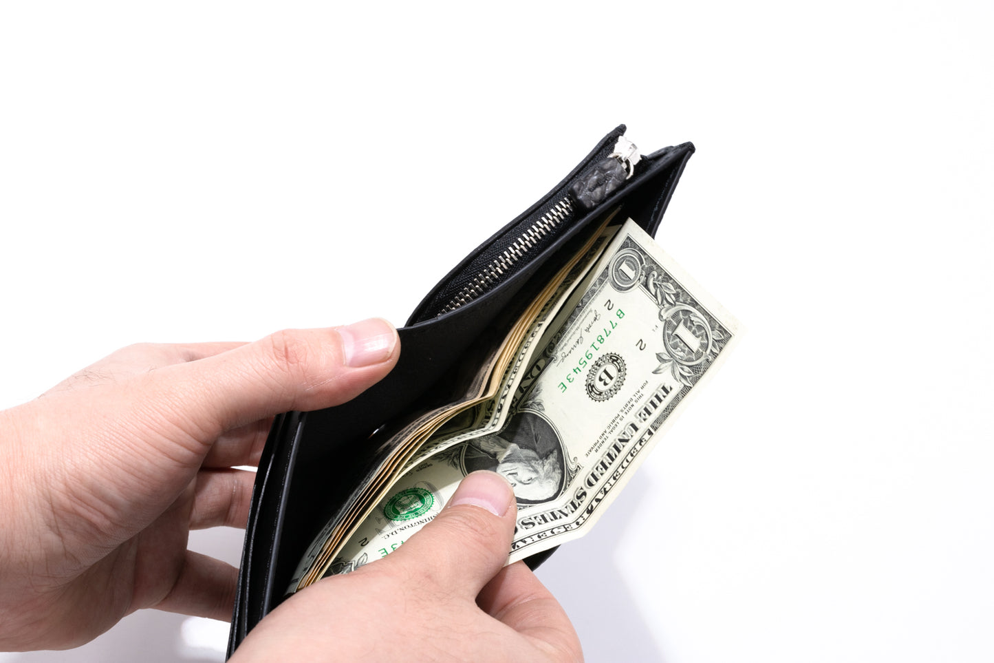 【クロコダイルポロサス】ワニ革墨染二つ折り財布-Short Wallet