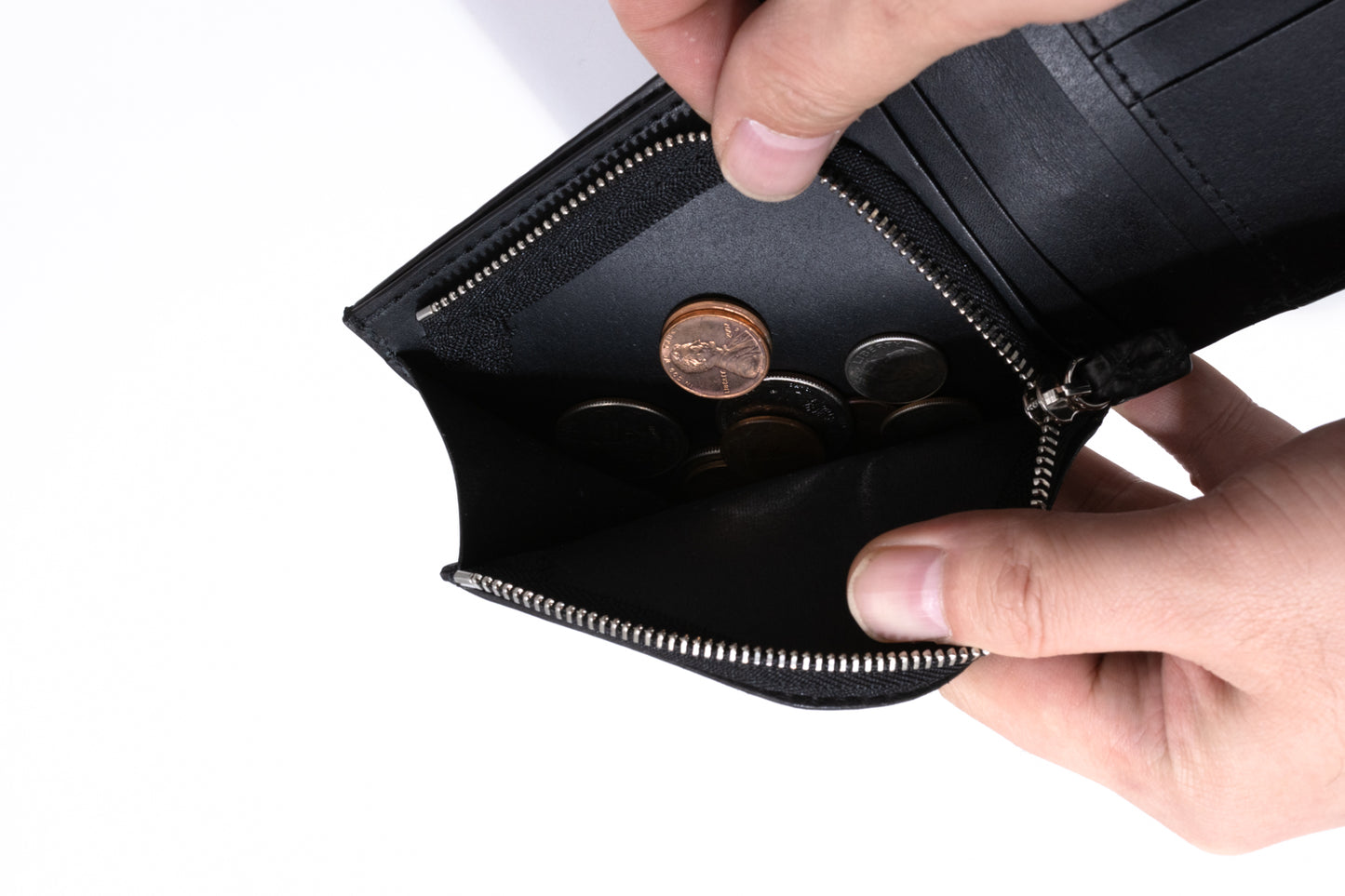 【クロコダイルポロサス】ワニ革墨染二つ折り財布-Short Wallet