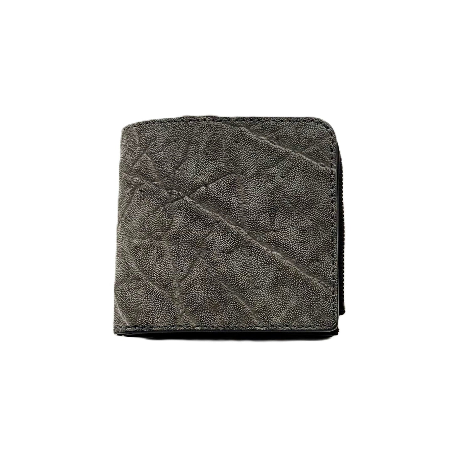 【エレファント】象革二つ折り財布スモール-Gray Elephant Small Wallet