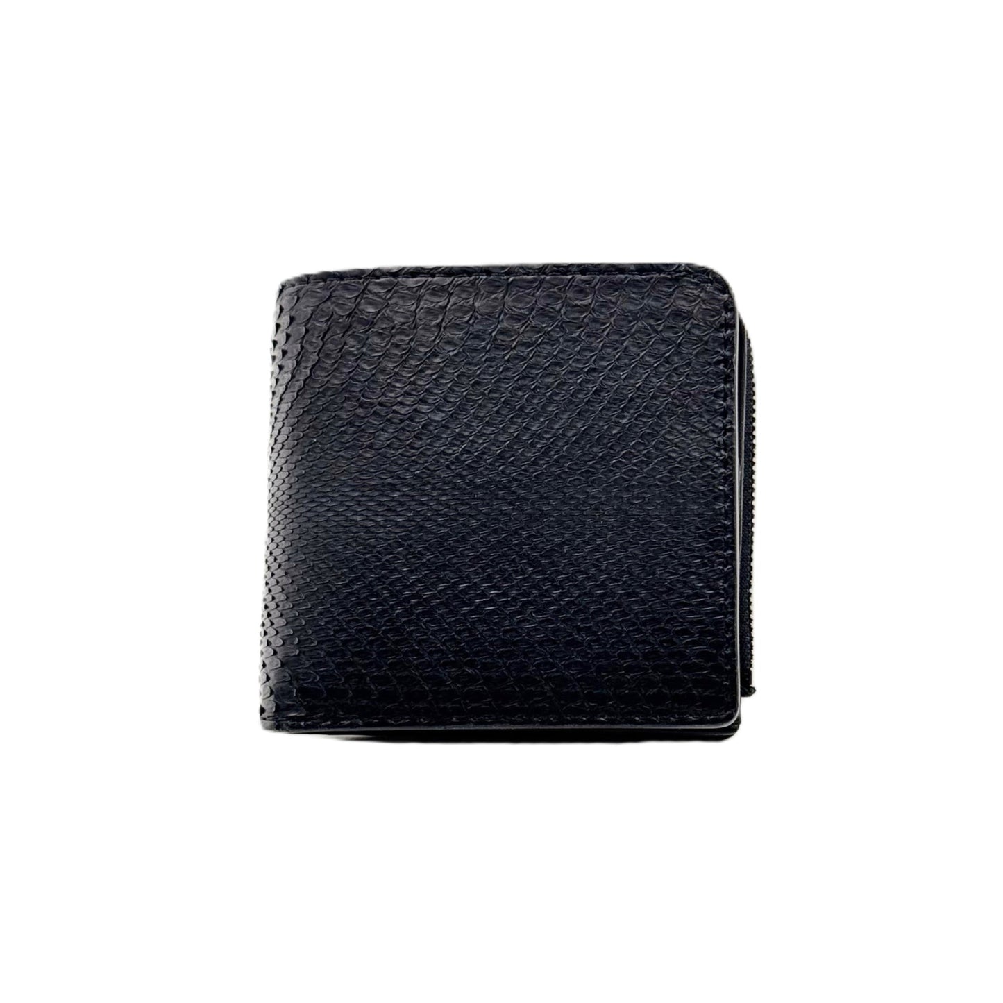 【ダイヤモンドパイソン】ヘビ革二つ折り財布スモール-Black Diamond Python Small Wallet