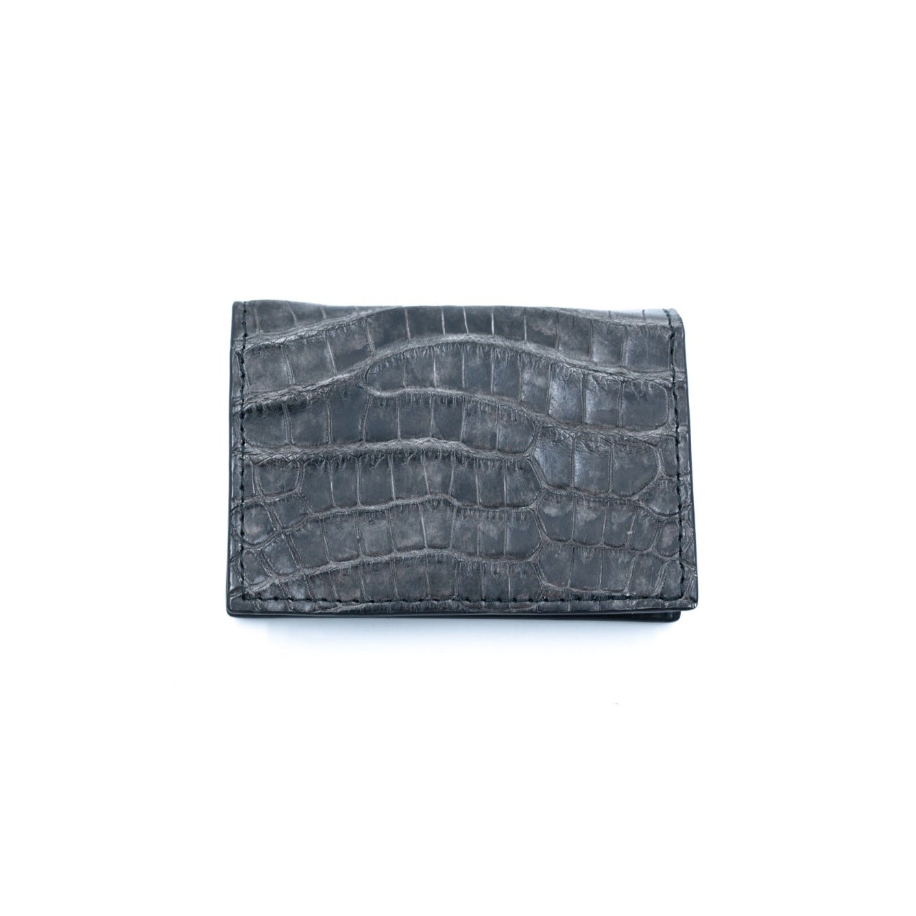 【クロコダイルポロサス】ワニ革墨染カードケース -CARD CASE