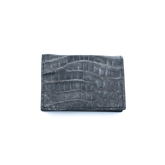 【クロコダイルポロサス】ワニ革墨染カードケース -CARD CASE