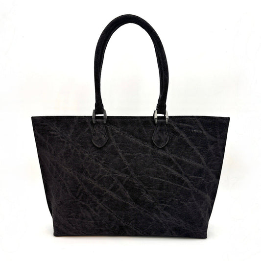 【エレファント】象革トートバッグ-Black Elephant BIG TOTE BAG