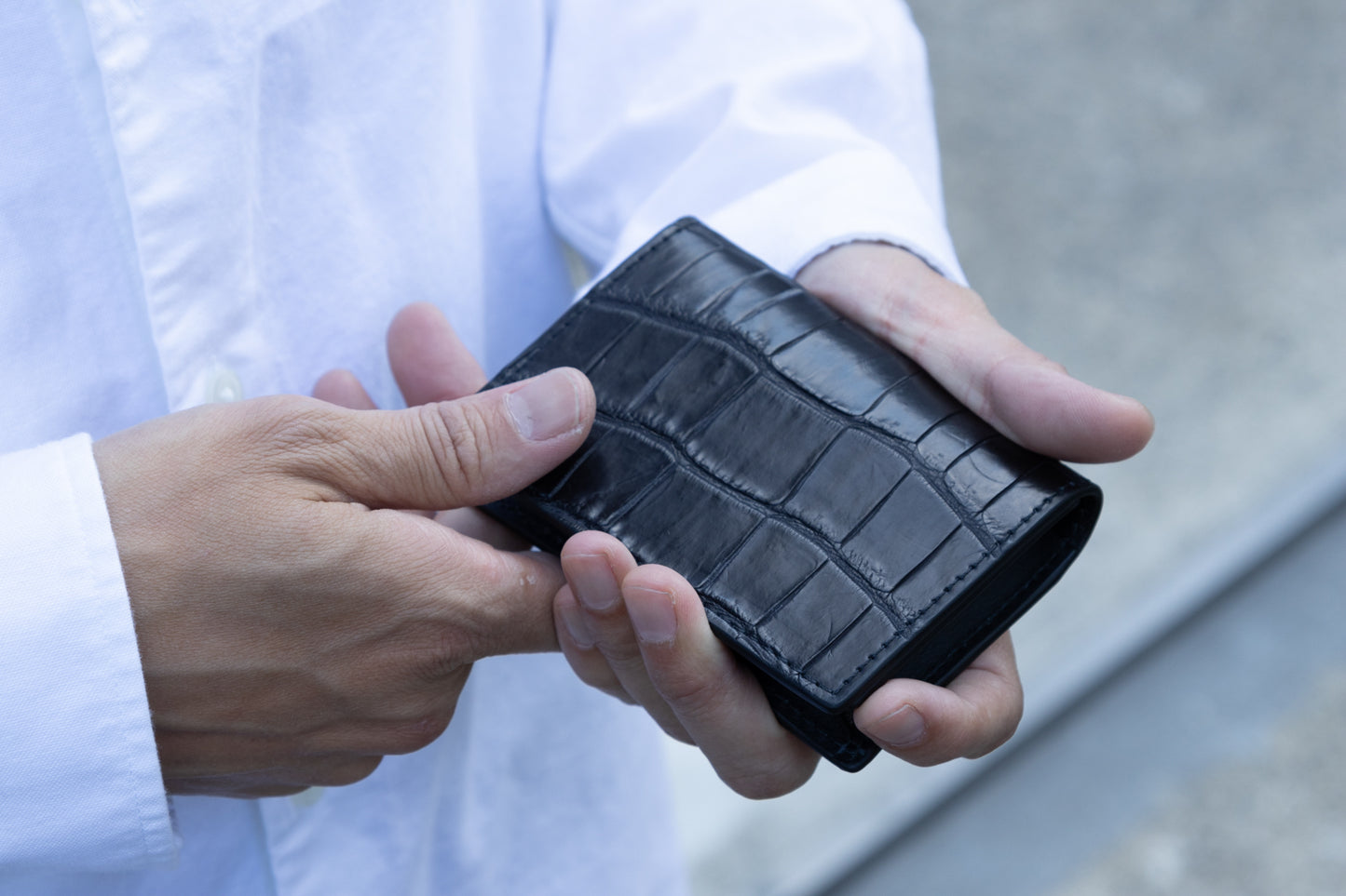 【クロコダイルポロサス】ワニ革カードケース-CARD CASE