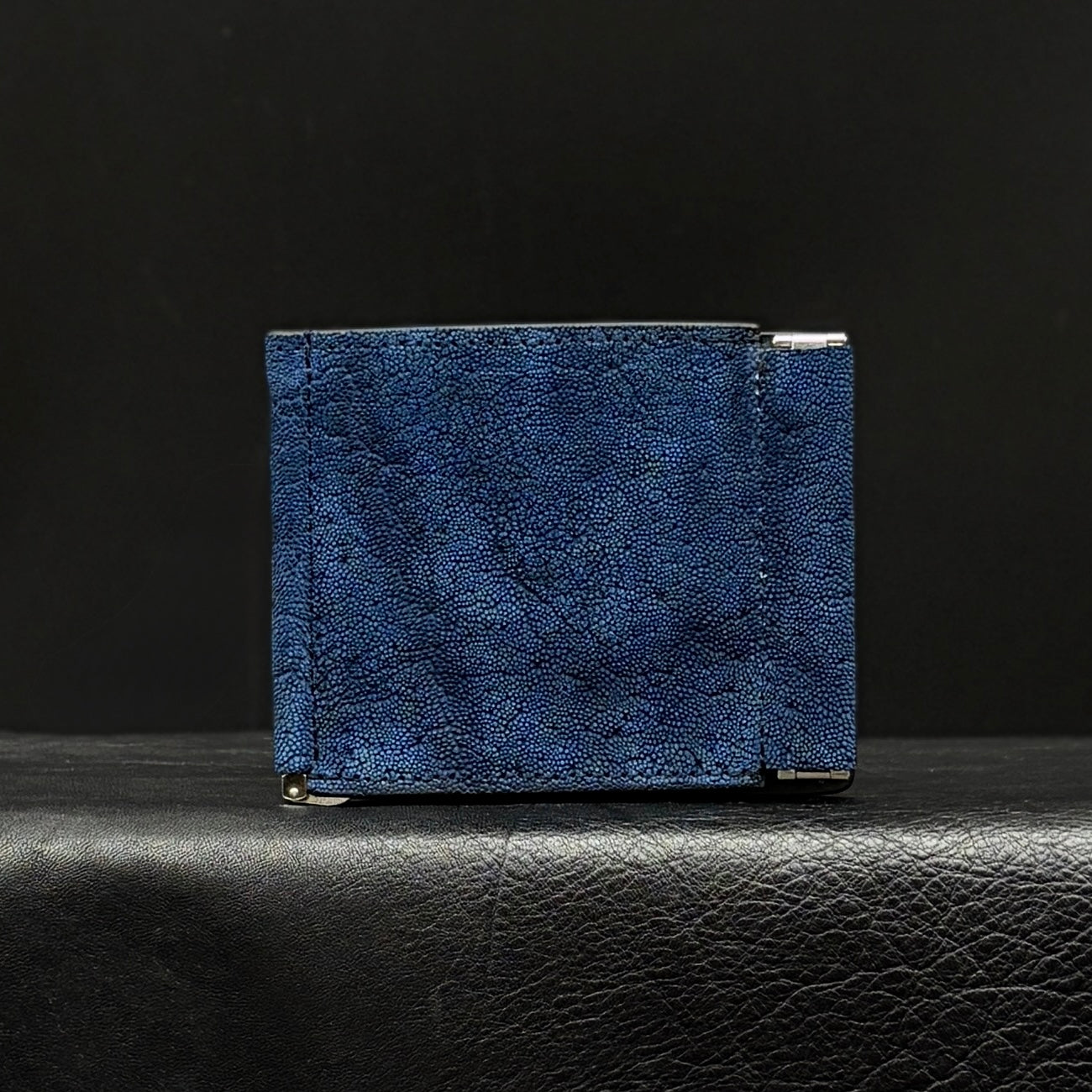 【エレファント】象革マネークリップウォレット 藍染め-Elephant Money Clip Wallet INDIGO