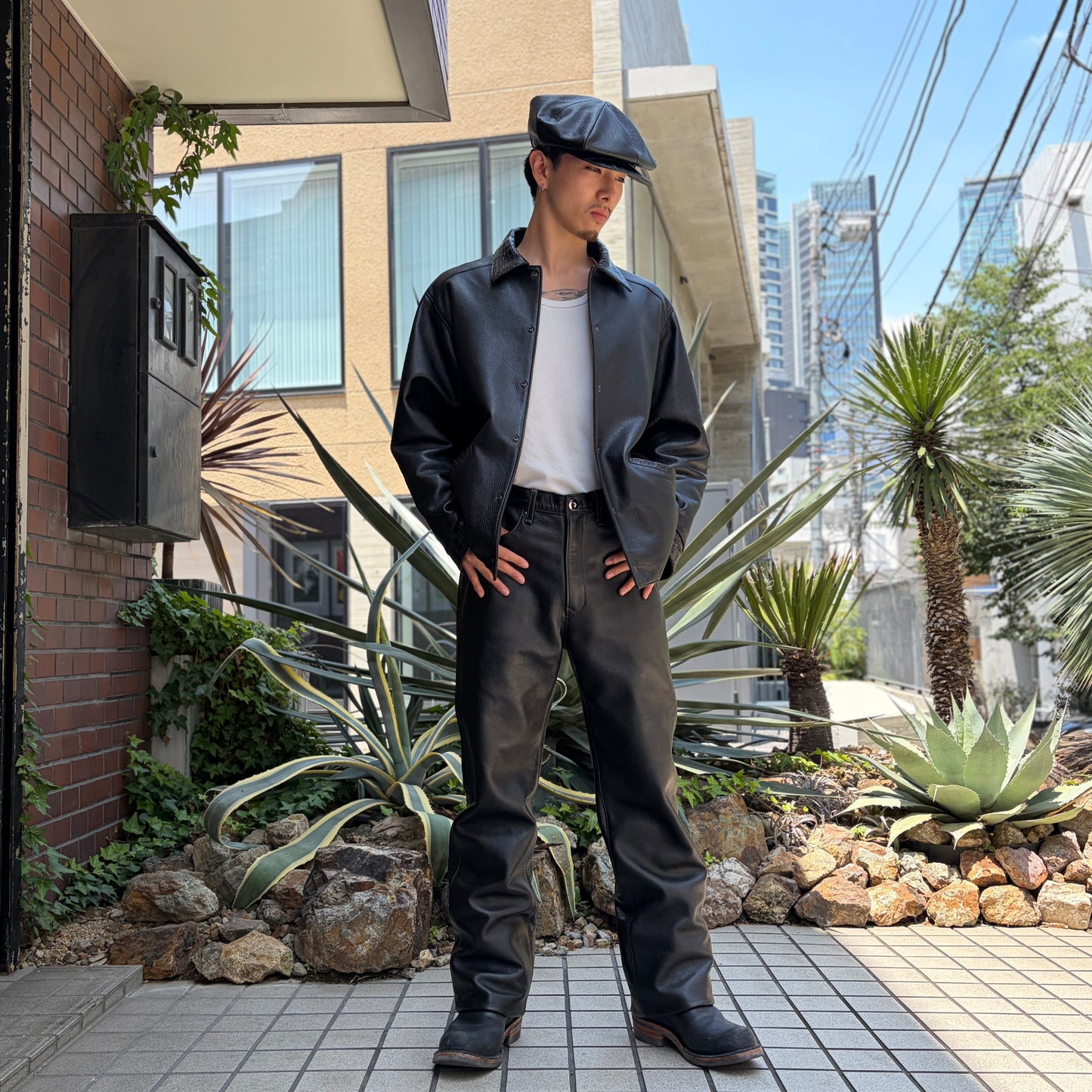 SOTOMI×ATSU CROCODILE&CHROOME LEATHER PANTS "THUNDER BIRD" The Ore【レザーパンツ/革パン/クロコダイル/ポロサス】