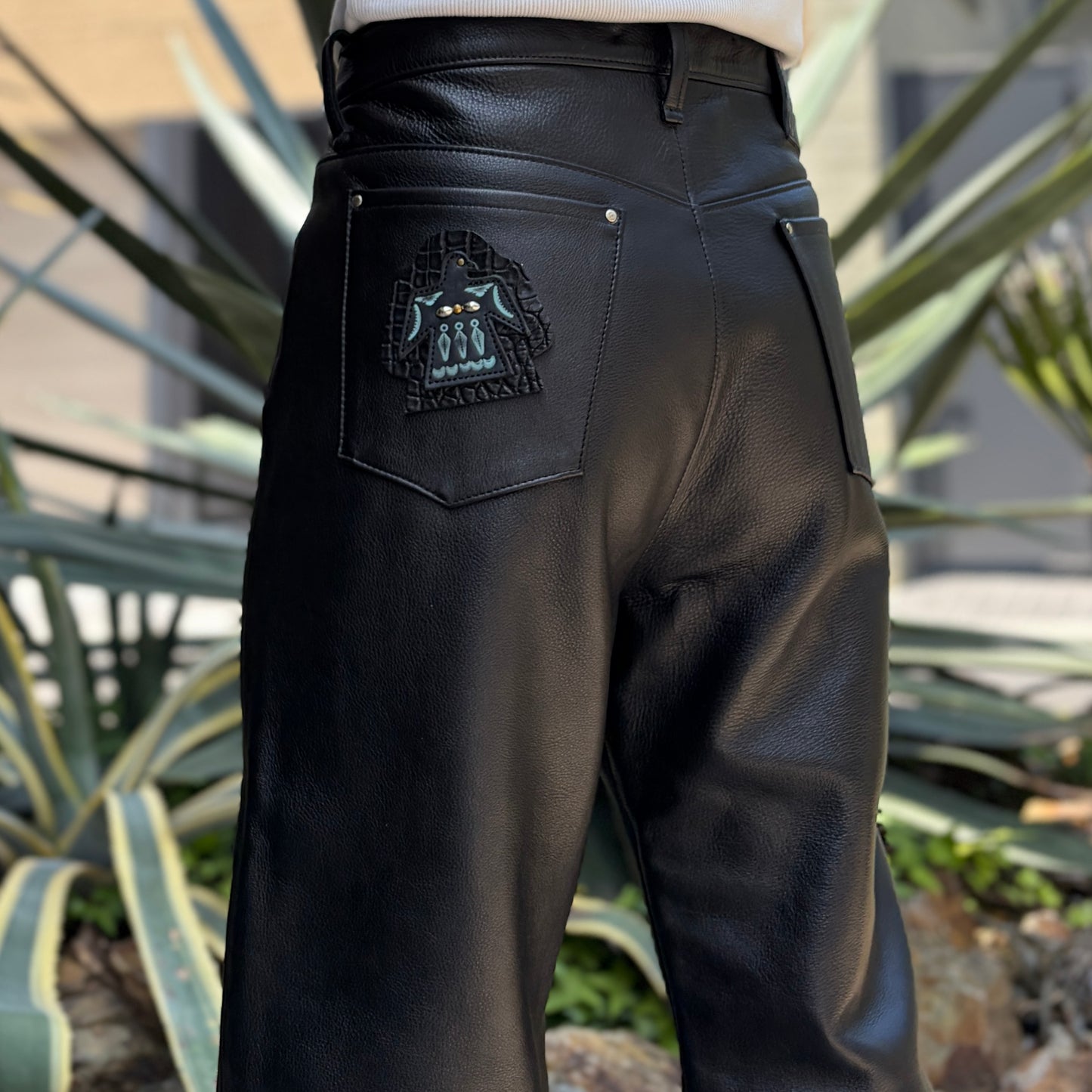 SOTOMI×ATSU CROCODILE&CHROOME LEATHER PANTS "THUNDER BIRD" The Ore【レザーパンツ/革パン/クロコダイル/ポロサス】
