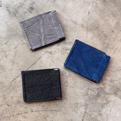 【エレファント】象革マネークリップウォレット 藍染め-Elephant Money Clip Wallet INDIGO