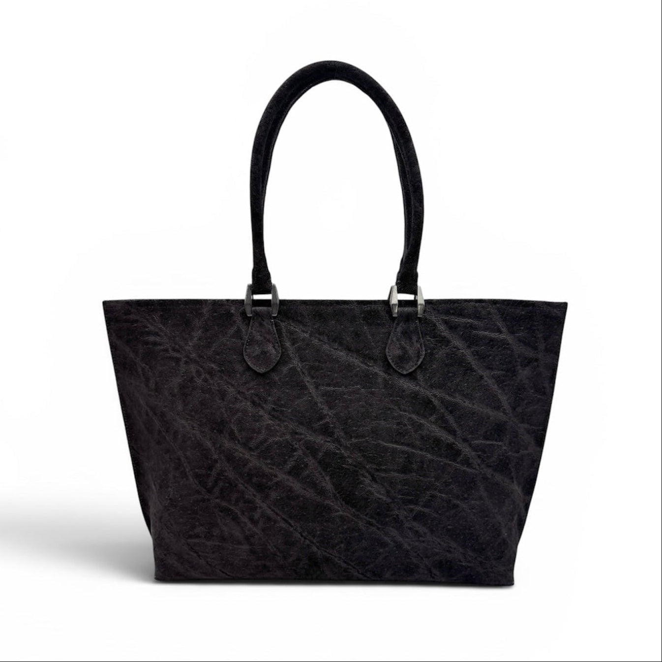 【エレファント】象革トートバッグ-Black Elephant BIG TOTE BAG