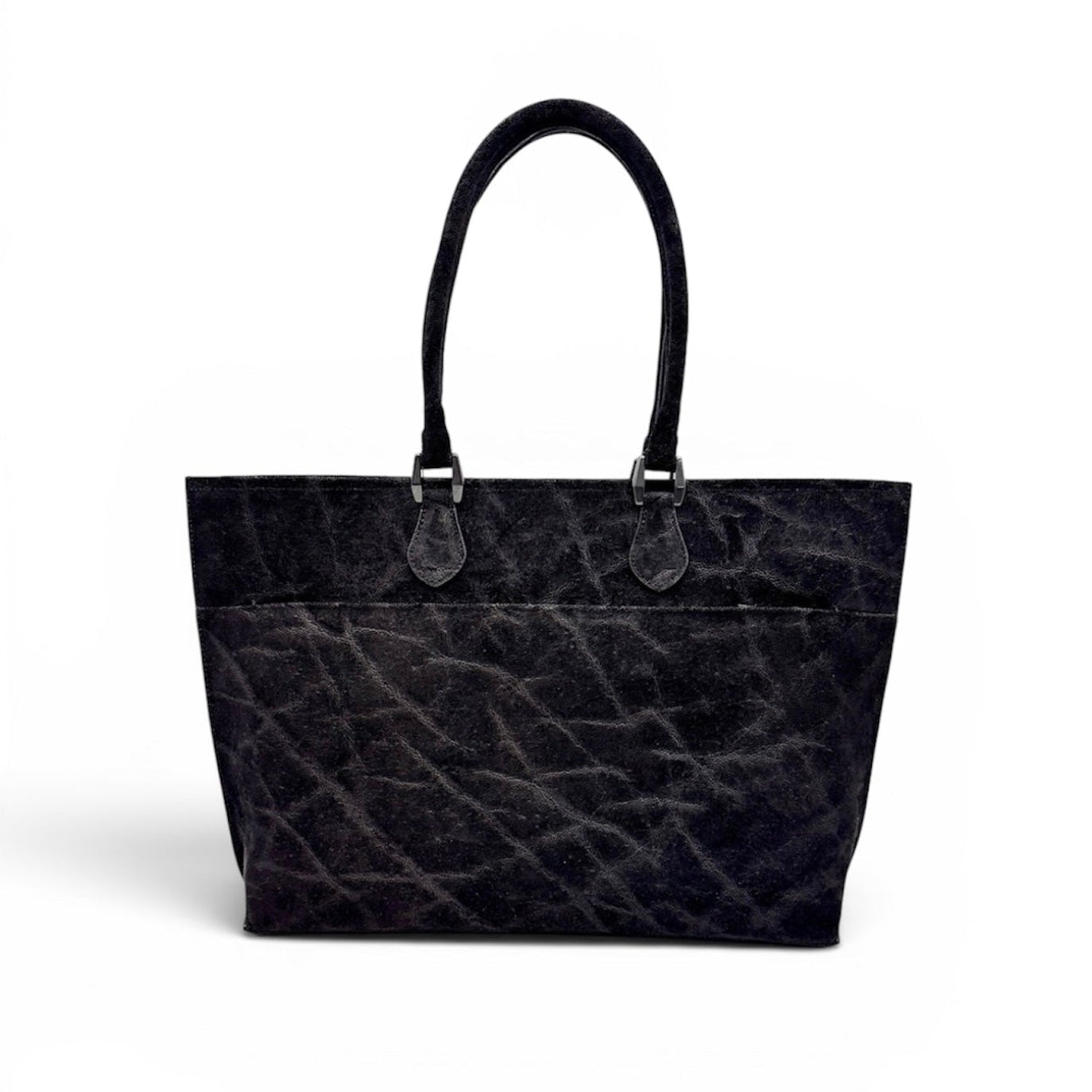 象皮ブラックトートバッグCITESマークあり エレファント】象革トートバッグ-Black Elephant BIG TOTE BAG