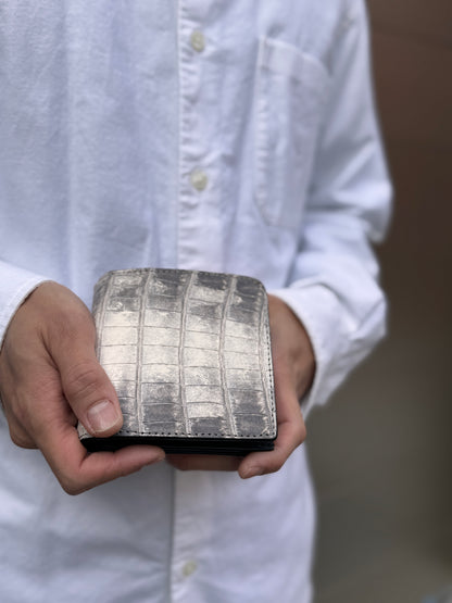 【クロコダイル ヒマラヤ】ワニ革ヒマラヤ二つ折り財布スモール-Crocodile Himalaya Small Wallet