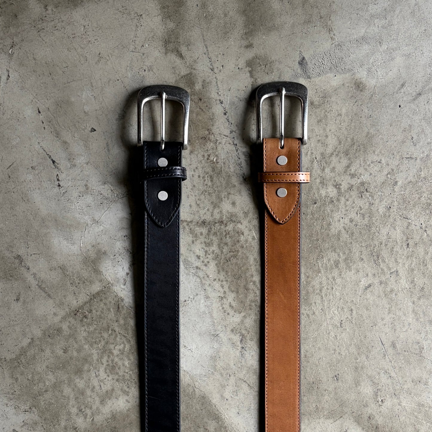 グイディ ホースバットベルト/ニッケルつや消しバックル -GUIDI Horse Butt Leather Belt-