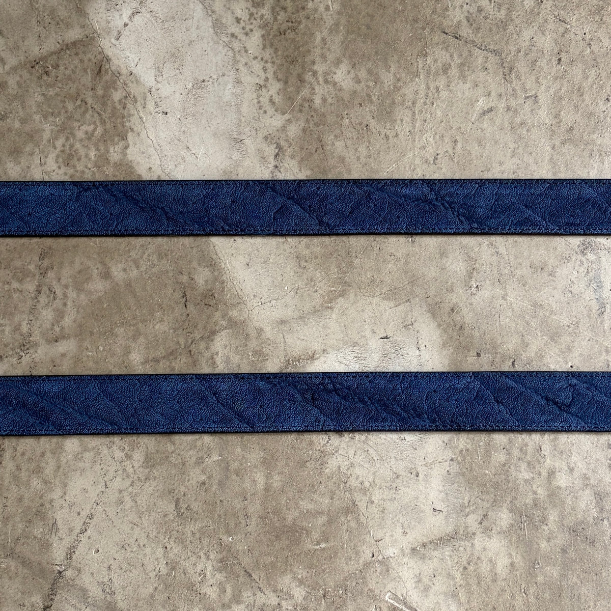 エレファントレザーベルト藍染め(象革ベルト)/ニッケルつや消しバックル -Elephant Leather Belt INDIGO