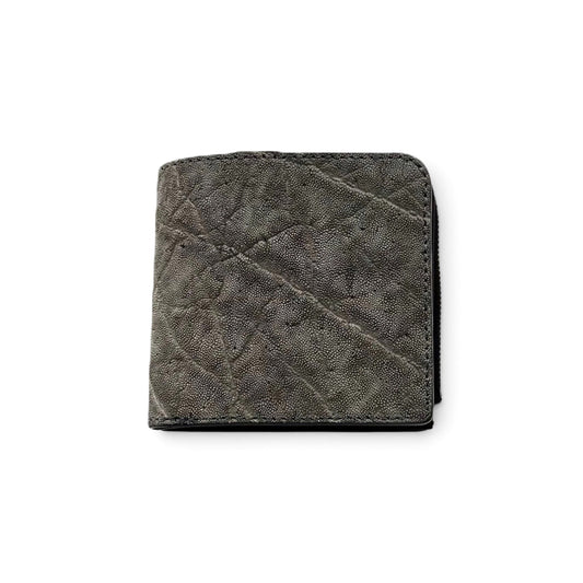 【エレファント】象革二つ折り財布スモール-Gray Elephant Small Wallet