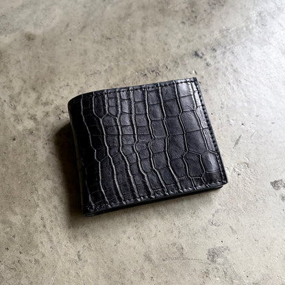 【クロコダイルポロサス】ワニ革二つ折り財布-Short Wallet