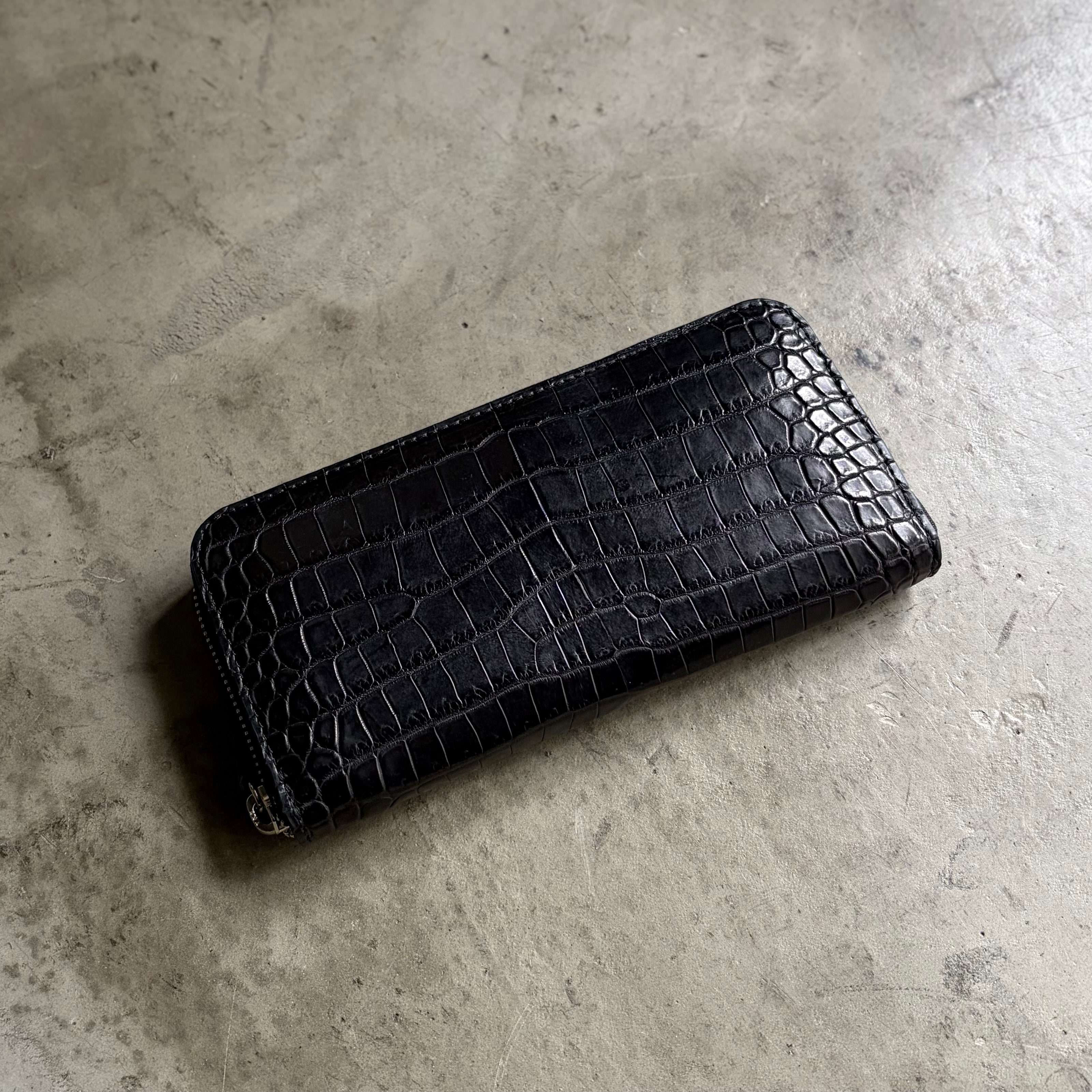 ヌメクロコダイル　ポロサス　コンパクトウォレット　限定品　L字ファスナー 山本製鞄】クロコダイルL字スマートウォレット | 藤巻百貨店