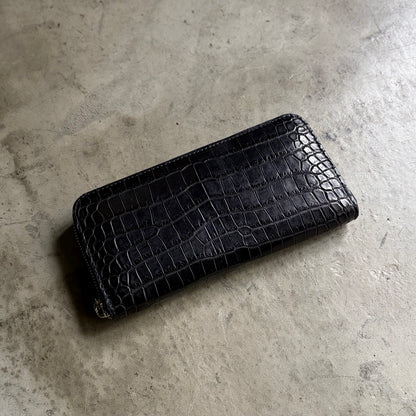 【クロコダイルポロサス】ワニ革ラウンド長財布-Round Wallet