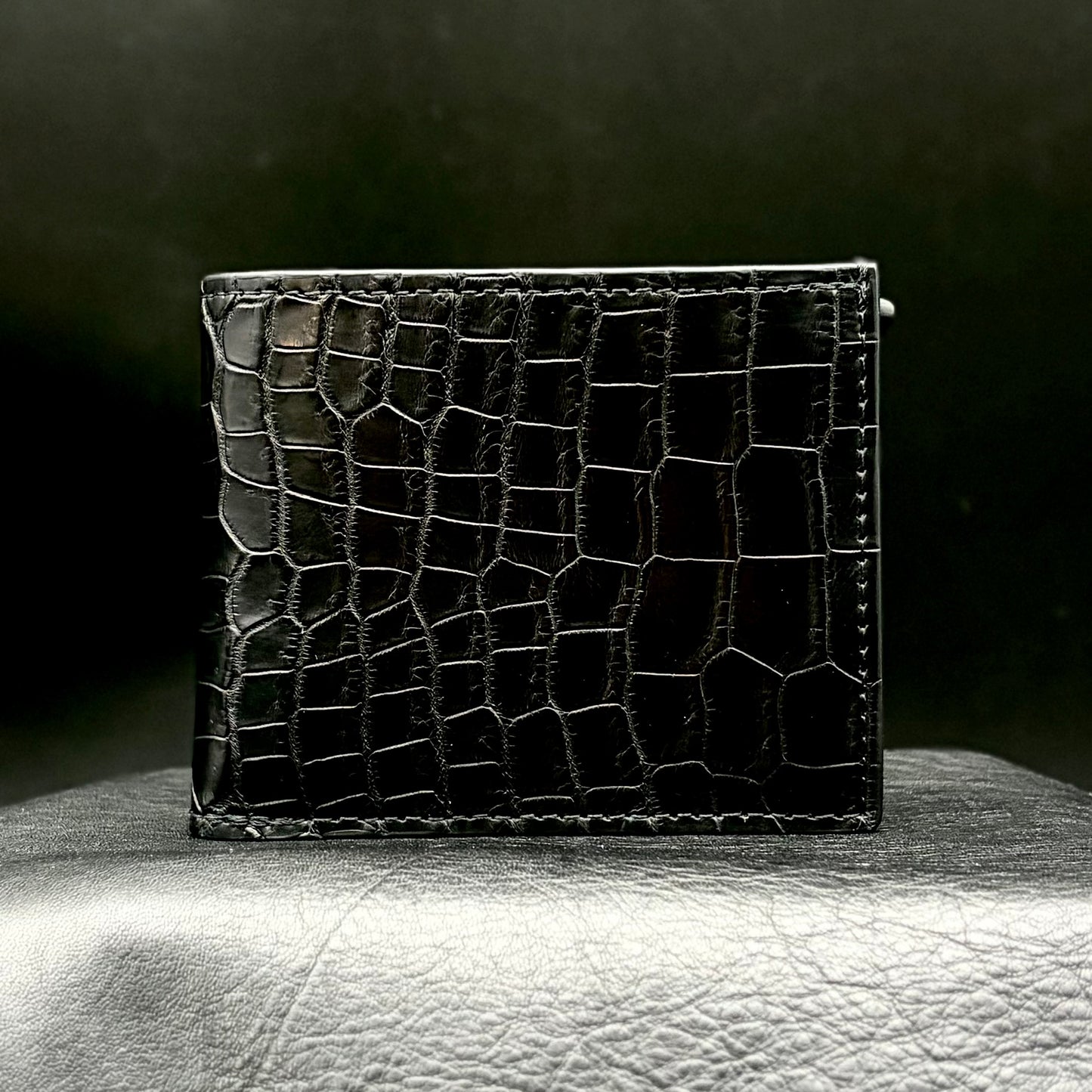 【クロコダイルポロサス】ワニ革二つ折り財布-Short Wallet