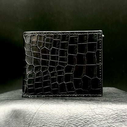 【クロコダイルポロサス】ワニ革二つ折り財布-Short Wallet
