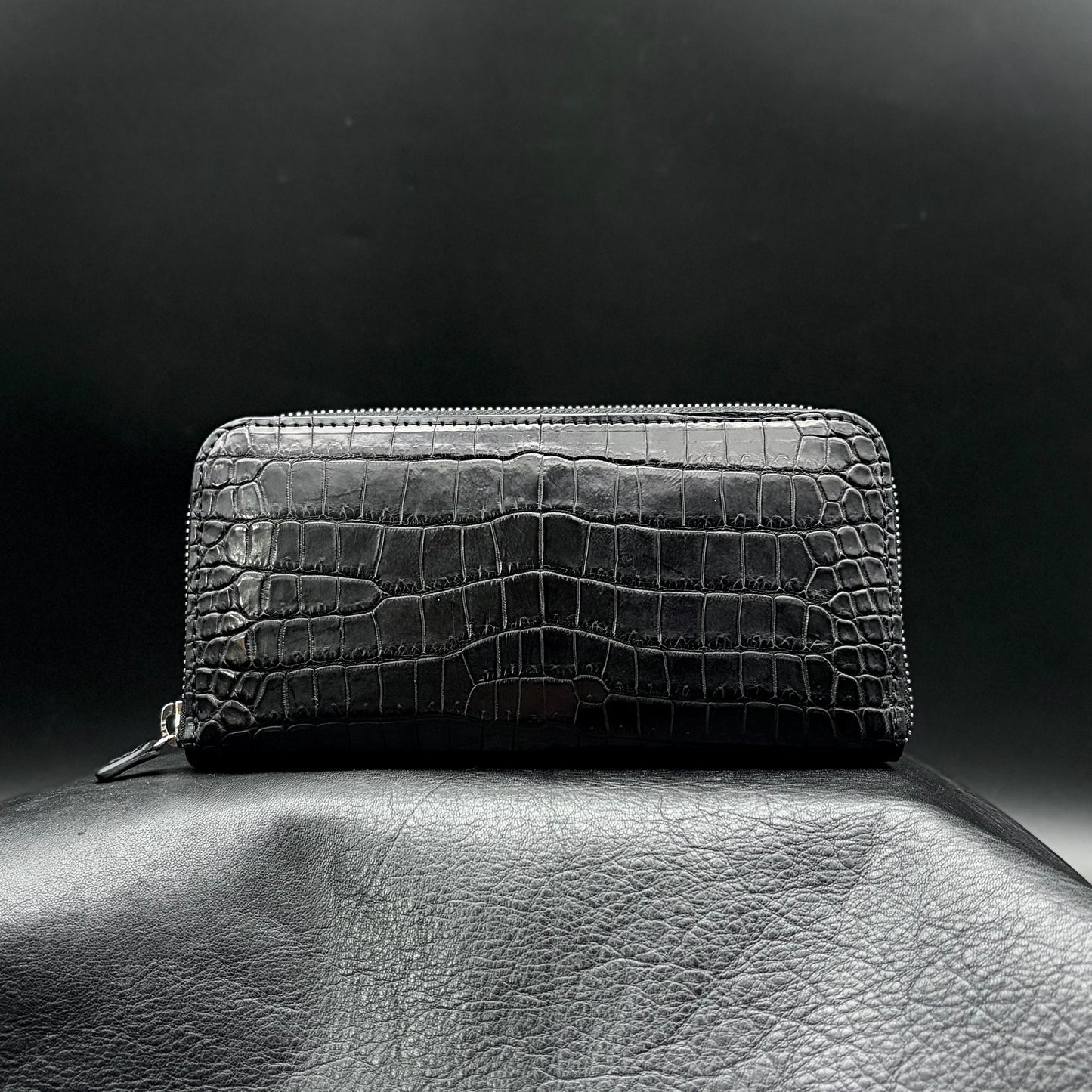 【クロコダイルポロサス】ワニ革ラウンド長財布-Round Wallet