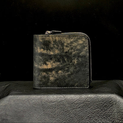 【新喜皮革】コードバン バックサイド二つ折り財布スモール-Cordovan Back Side Small Wallet