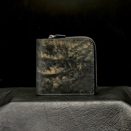 【新喜皮革】コードバン バックサイド二つ折り財布スモール-Cordovan Back Side Small Wallet