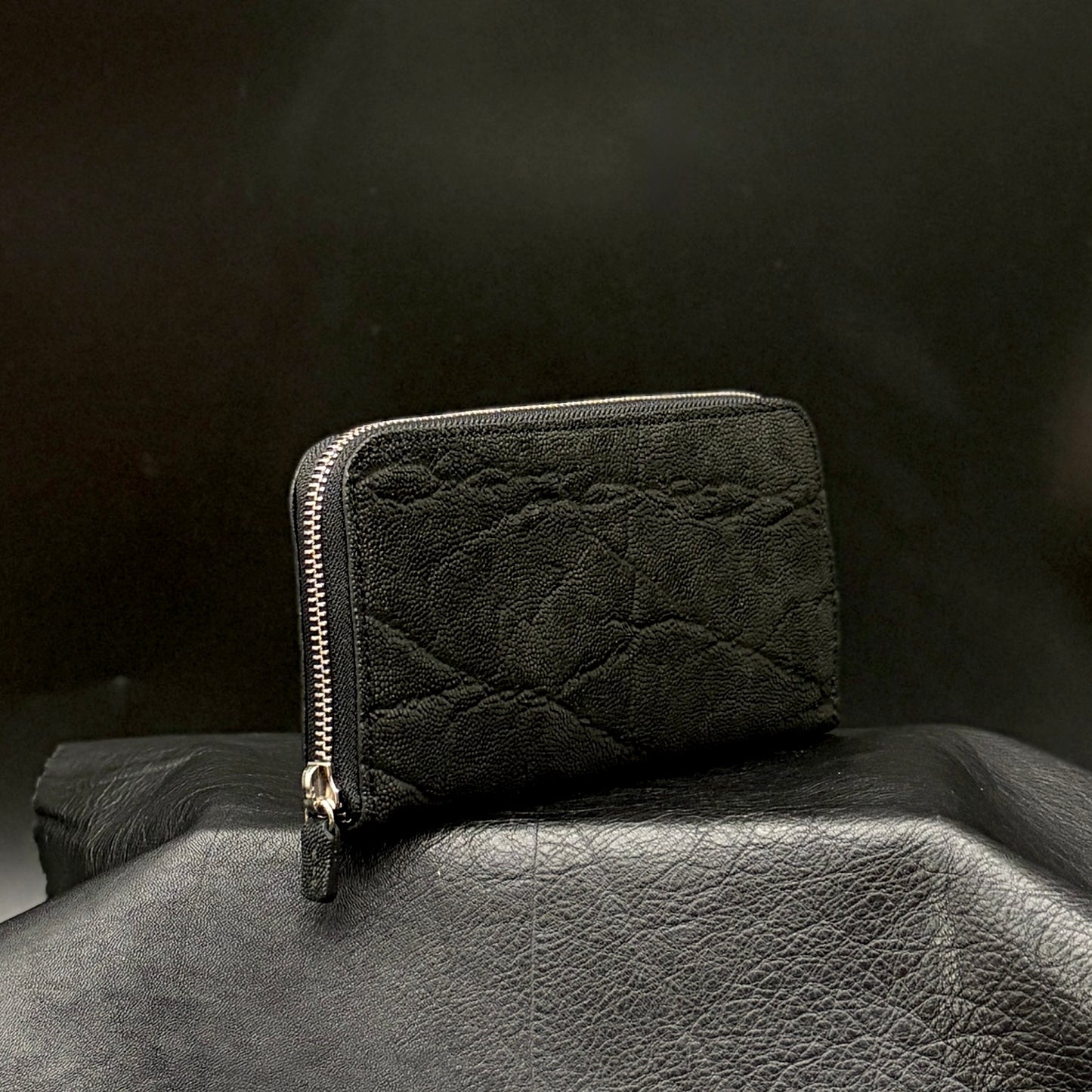 【エレファント】象革ラウンド長財布-Black Elephant Round Wallet
