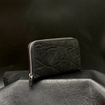 【エレファント】象革ラウンド長財布-Black Elephant Round Wallet