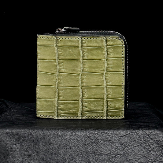 【シャムワニ】ワニ革二つ折り財布スモール-Siamese Crocodile Small Wallet