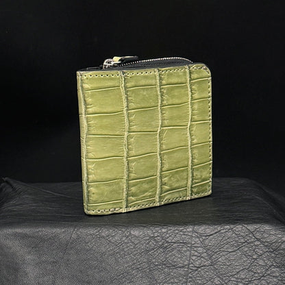 【シャムワニ】ワニ革二つ折り財布スモール-Siamese Crocodile Small Wallet