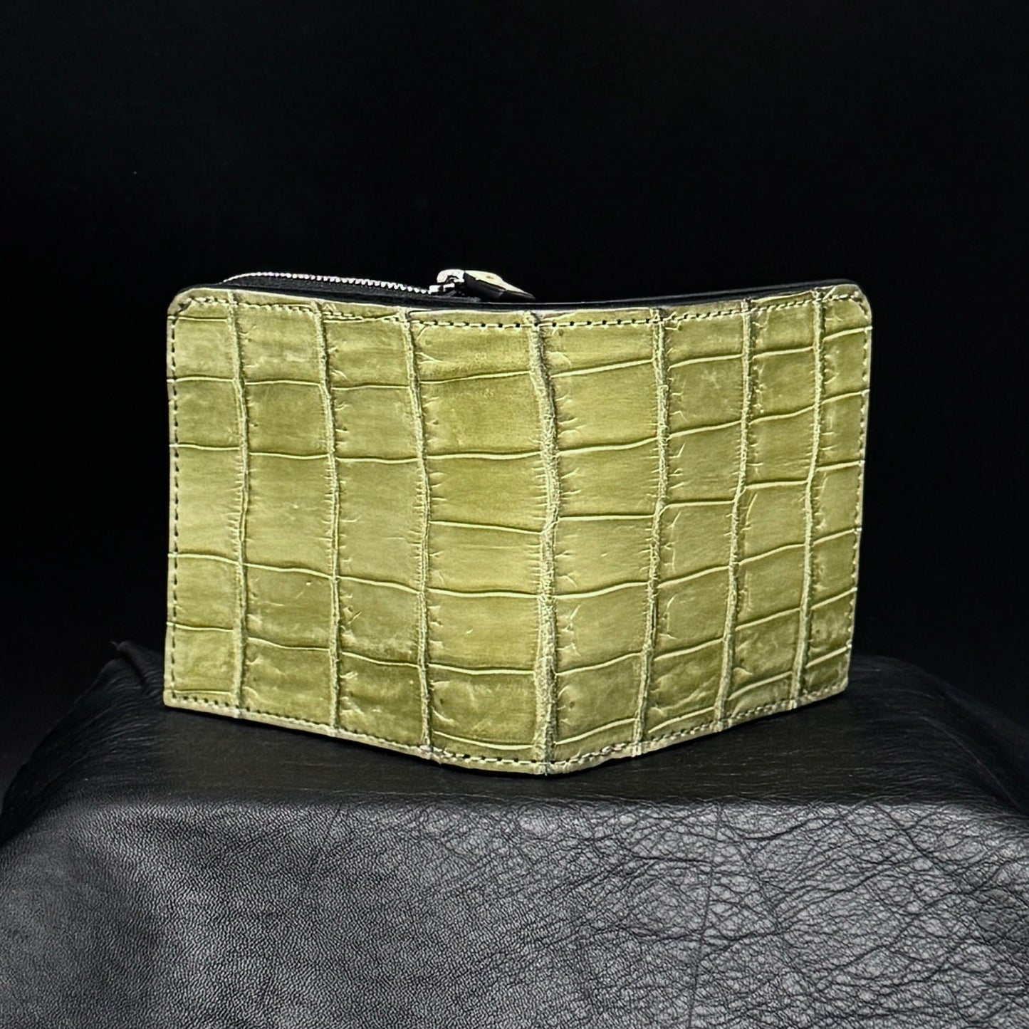 【シャムワニ】ワニ革二つ折り財布スモール-Siamese Crocodile Small Wallet