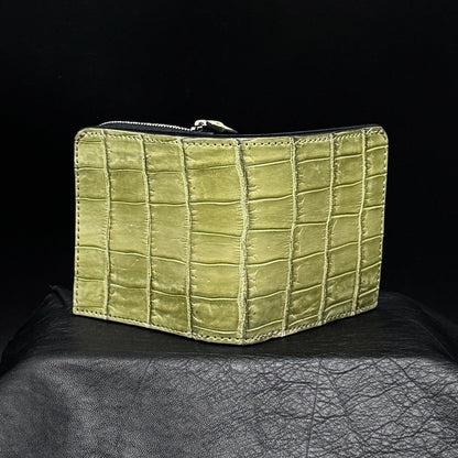 【シャムワニ】ワニ革二つ折り財布スモール-Siamese Crocodile Small Wallet