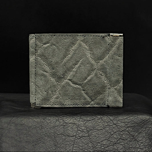 【エレファント】象革マネークリップウォレット-GRAY Elephant Money Clip Wallet