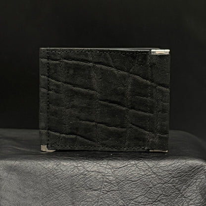 【エレファント】象革マネークリップウォレット-BLACK Elephant Money Clip Wallet