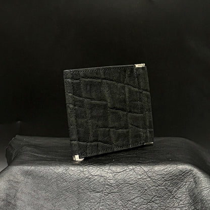 【エレファント】象革マネークリップウォレット-BLACK Elephant Money Clip Wallet