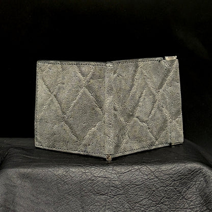 【エレファント】象革マネークリップウォレット-GRAY Elephant Money Clip Wallet