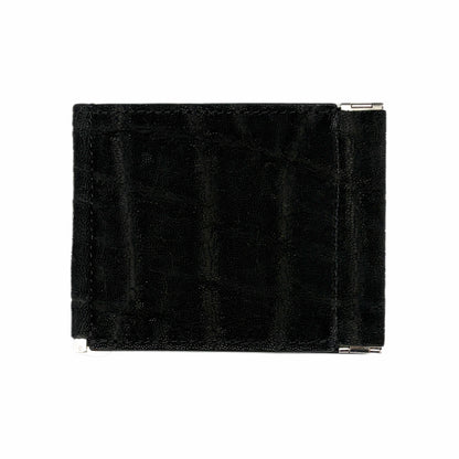 【エレファント】象革マネークリップウォレット-BLACK Elephant Money Clip Wallet