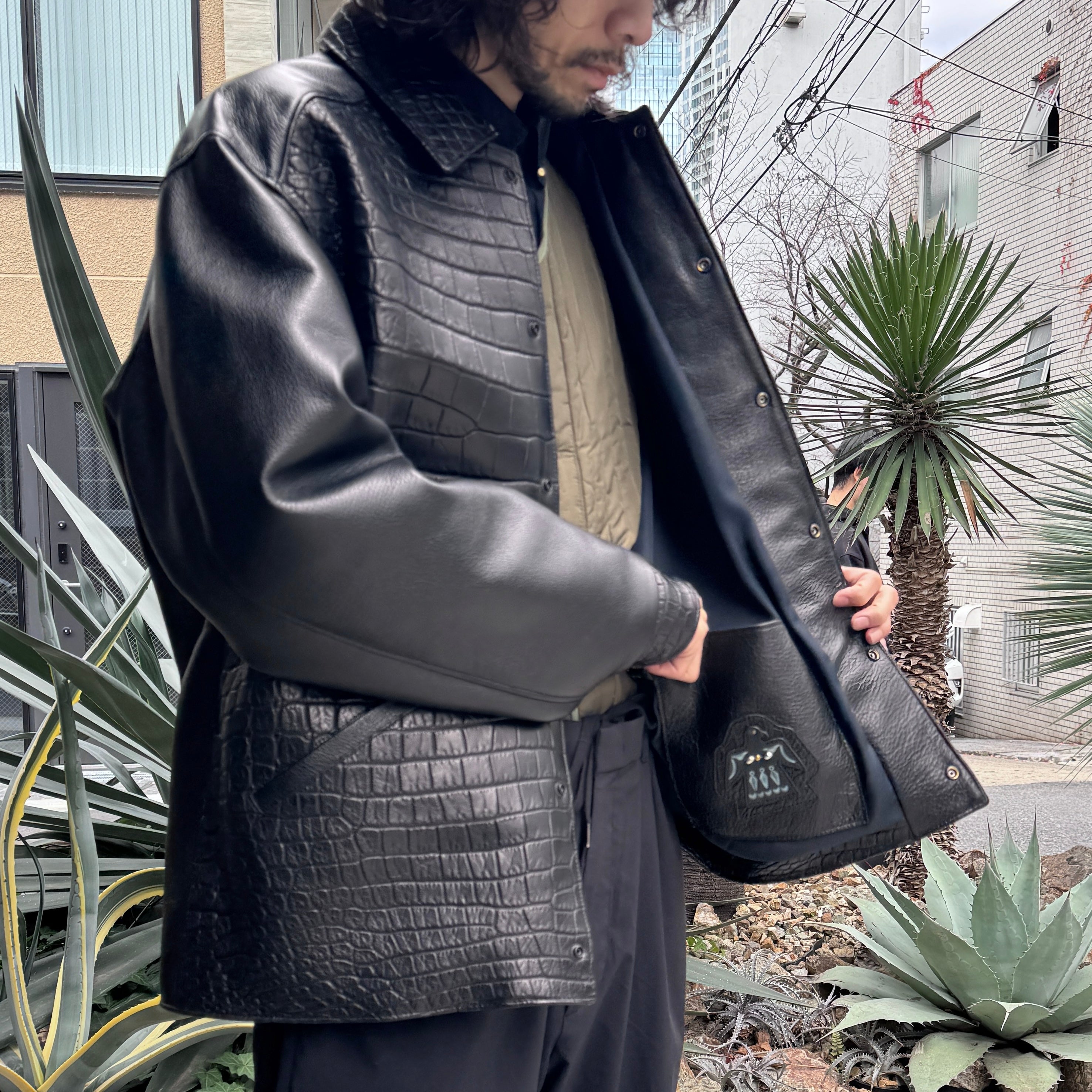 SOTOMI×ATSU CROCODILE POROSUS CAR COAT Type.2【クロコダイル