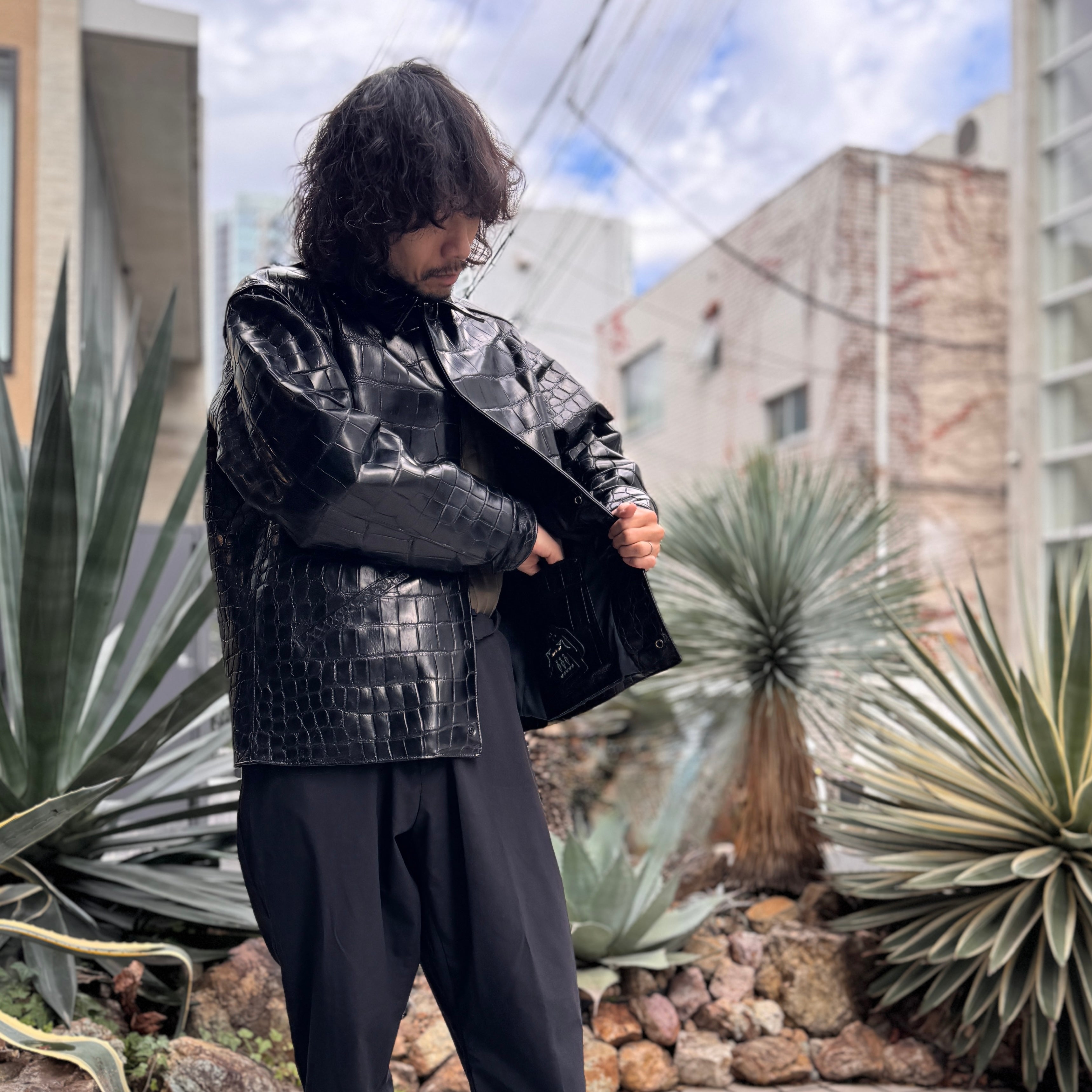 SOTOMI×ATSU CROCODILE POROSUS CAR COAT All Crocodile【クロコダイル