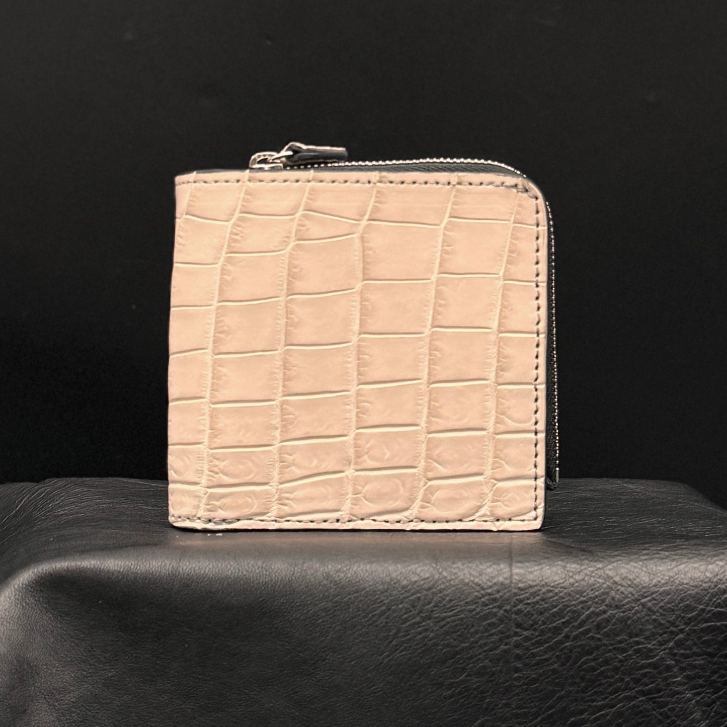 限定カラー【クロコダイル ポロサス】ワニ革ヌメ二つ折り財布スモール-Crocodile Small Wallet