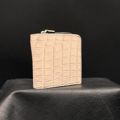 限定カラー【クロコダイル ポロサス】ワニ革ヌメ二つ折り財布スモール-Crocodile Small Wallet