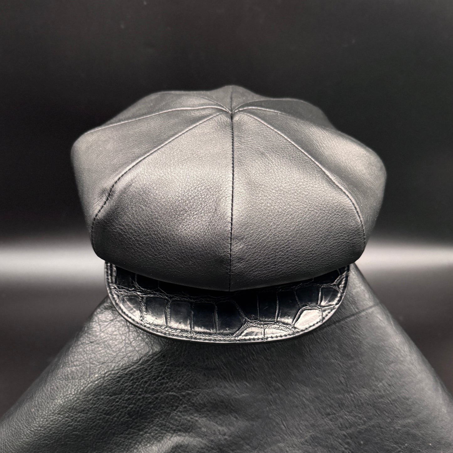 SOTOMI×ATSU ORIGINAL CHROME LEATHER × CROCODILE POROSUS Casquette【クロムハイド/クロコダイル/ポロサス/キャスケット】