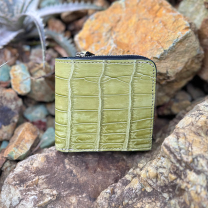 【シャムワニ】ワニ革二つ折り財布スモール-Siamese Crocodile Small Wallet