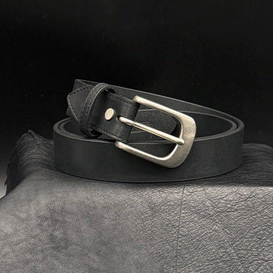 グイディ ステアハイドレザーベルト/ニッケルつや消しバックル(シルバーカラー) -GUIDI Steer hide Leather Belt-