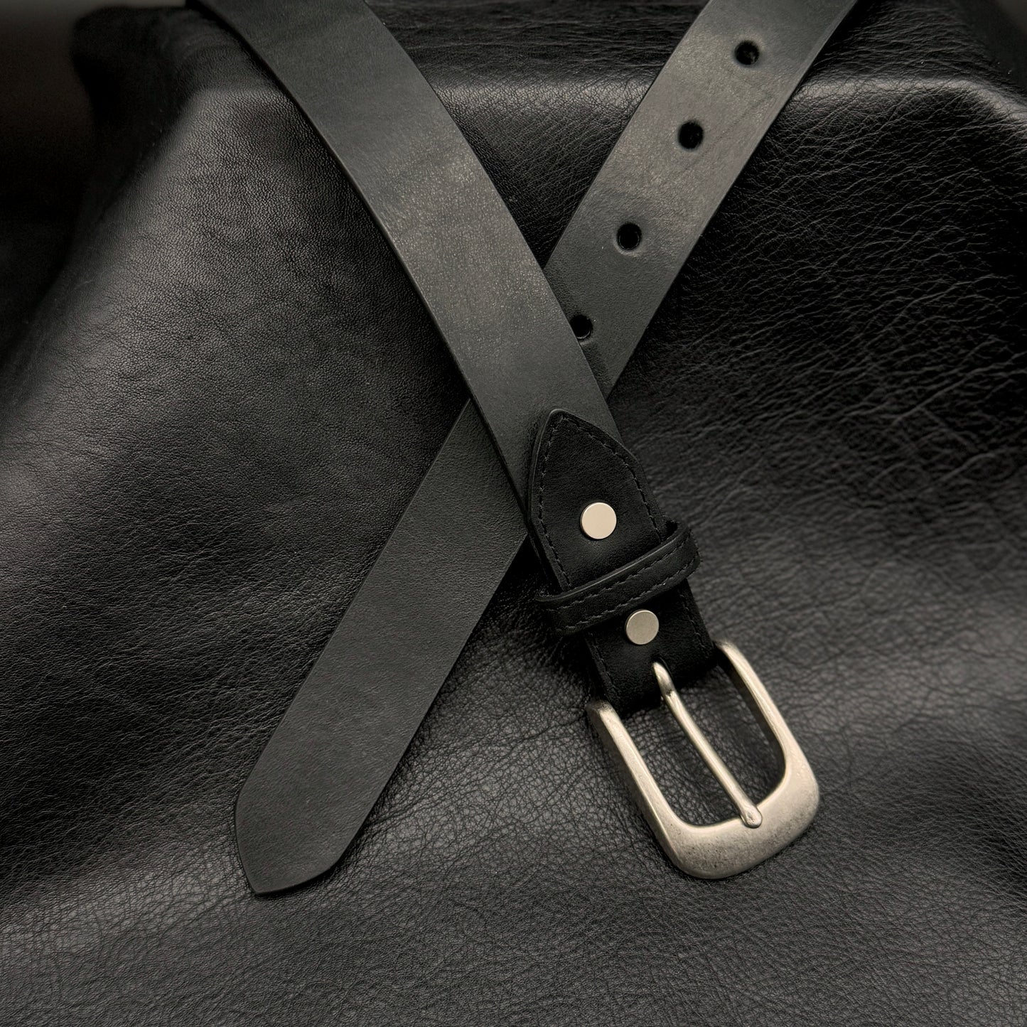 グイディ ステアハイドレザーベルト/真鍮バックル -GUIDI Steer hide Leather Belt-
