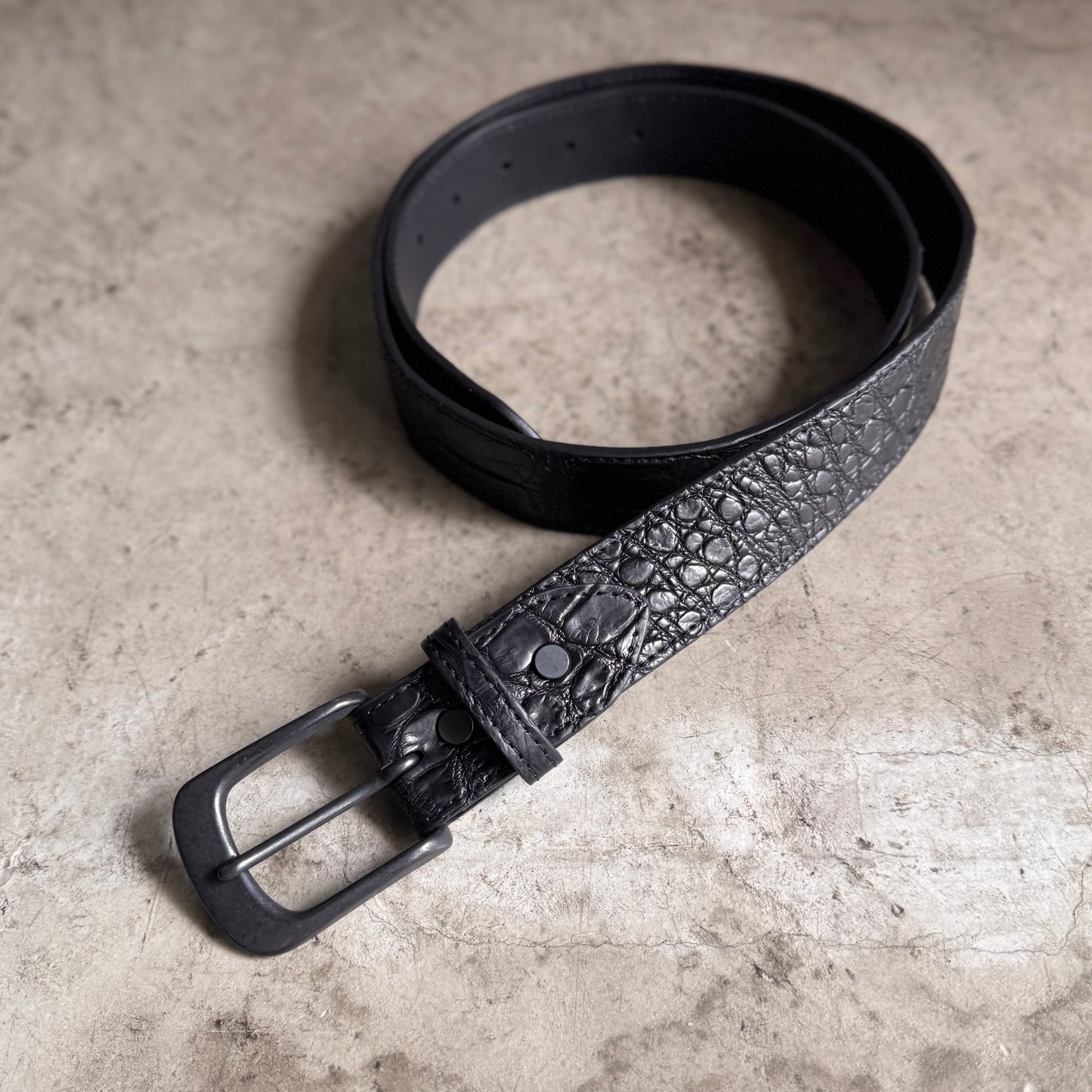 クロコダイル ポロサス レザーベルト/ニッケル・ダールバックル -Crocodile Porosus Leather Belt-