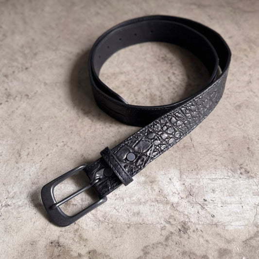 クロコダイル ポロサス レザーベルト/ニッケル・ダールバックル -Crocodile Porosus Leather Belt-