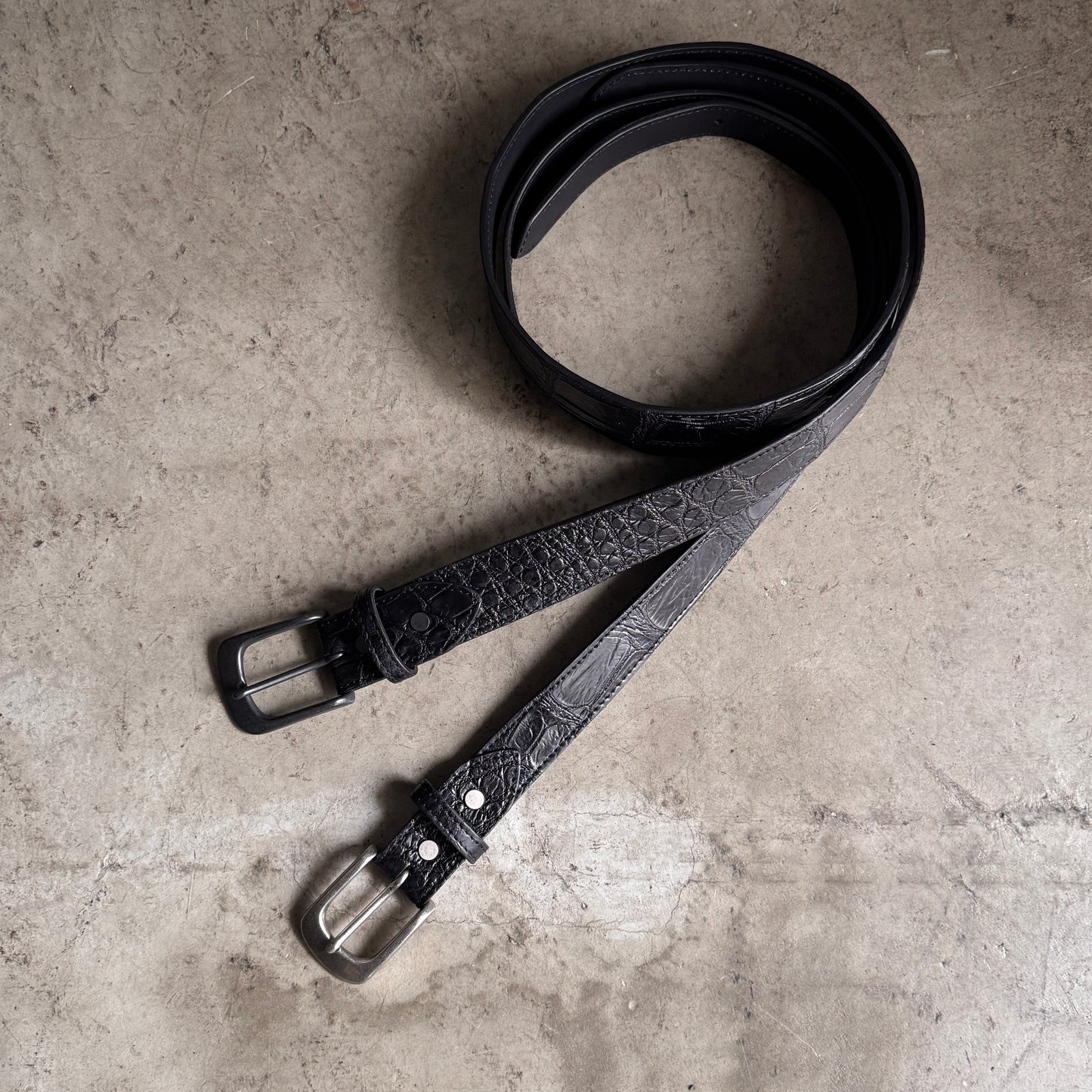 クロコダイル ポロサス レザーベルト/ニッケル・ダールバックル -Crocodile Porosus Leather Belt-