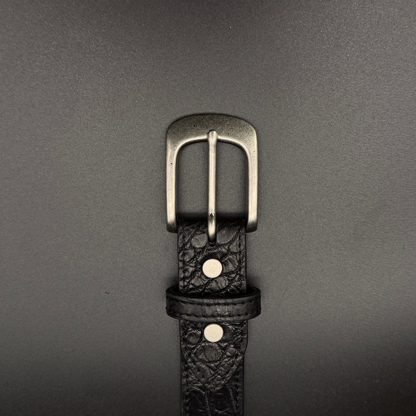 クロコダイル ポロサス レザーベルト/真鍮バックル -Crocodile Porosus Leather Belt-