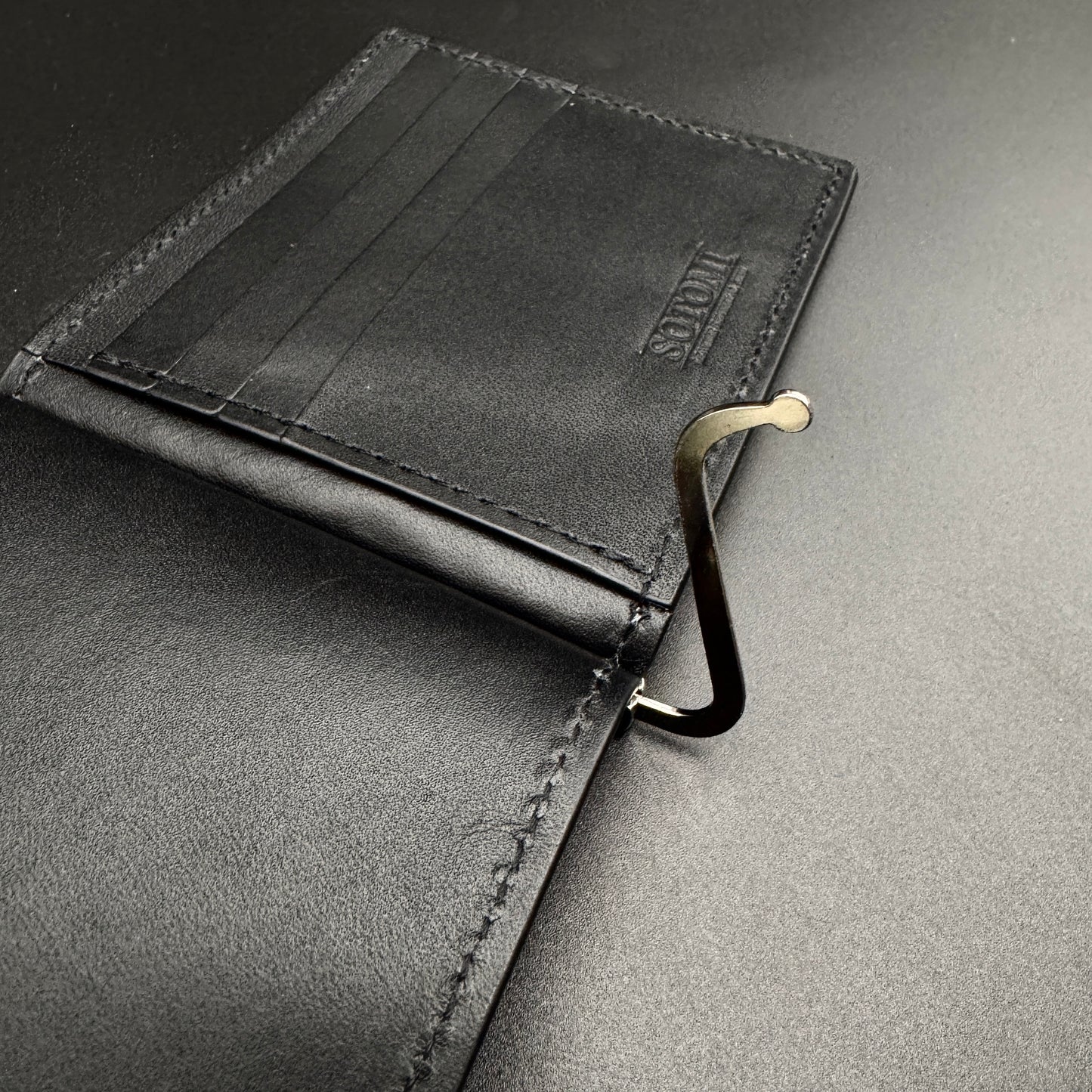 【エレファント】象革マネークリップウォレット-GRAY Elephant Money Clip Wallet